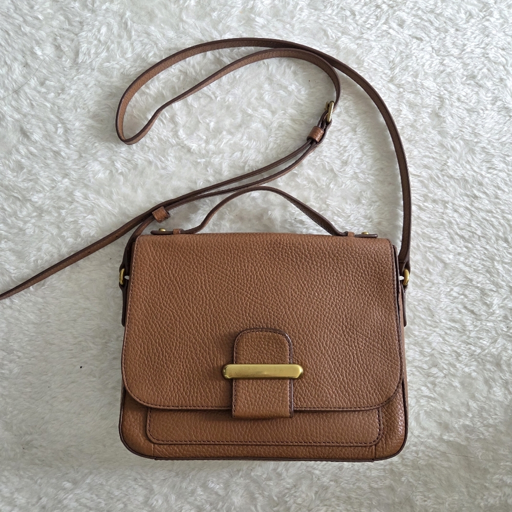 Fossil Tatum Brown Leather Crossbody Bag